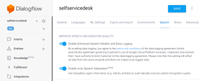 Dialogflow Speech Settings Dialogflow Speech Settings
