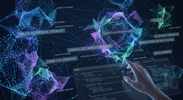 DSM-5 disorders mapped into high-dimensional vector space